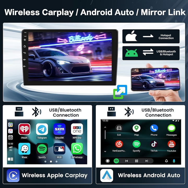 Android 15 Radio für Kia Sportage 2010-2016 mit Wireless CarPlay 4+64G, 9 Zoll Bildschirm mit Androi