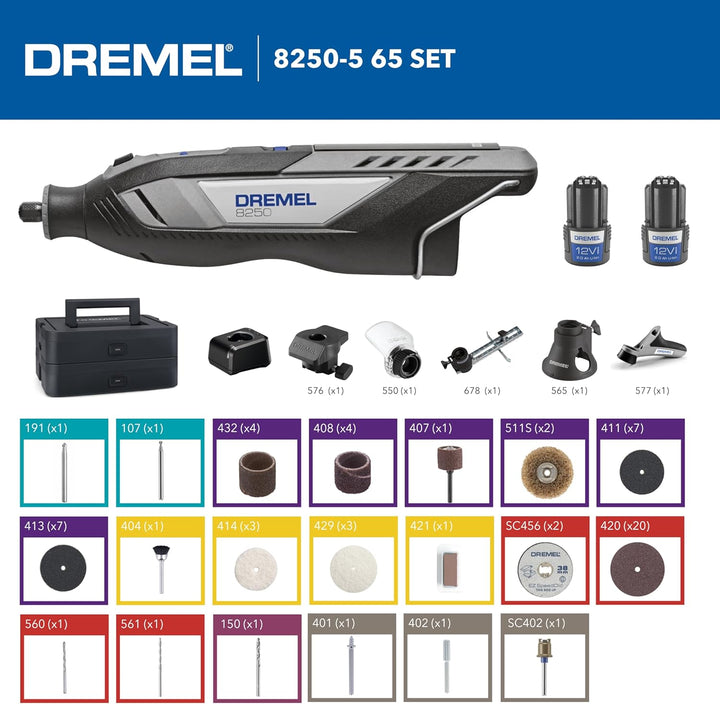 Dremel 8250 12V Akku-Rotationswerkzeug 5.000-30.000 U/min Bürstenloser Multifunktionswerkzeug set mi