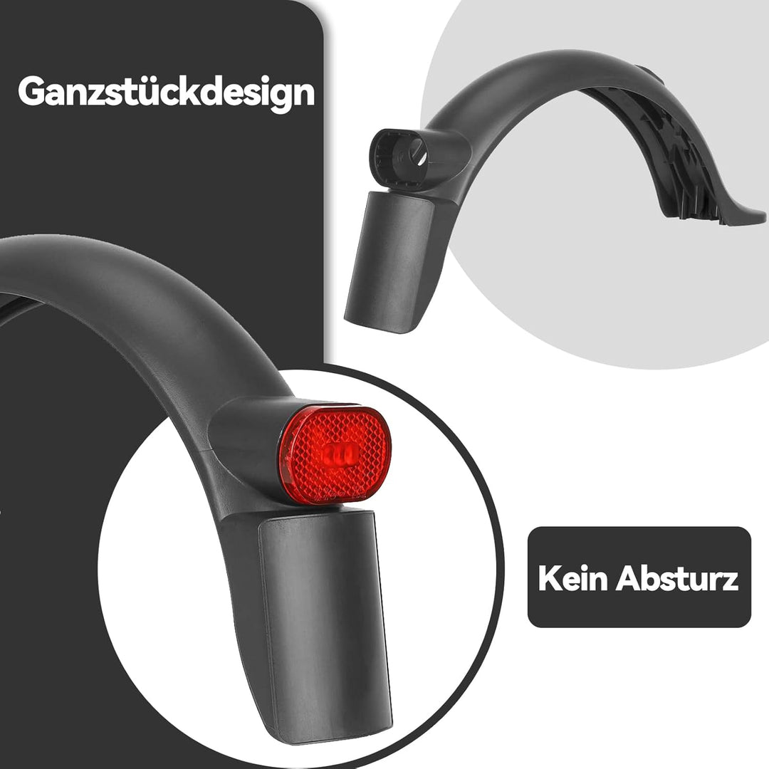 Satgoo E Scooter Schutzblech Hinten für Xiaomi Scooter, Metallhalterung, Integriertes Nummernschild