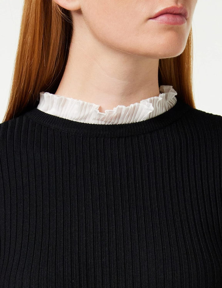 Morgan Langarmpullover mit gerafftem Kragen XS Schwarz (Noir Noir), XS Schwarz (Noir Noir)