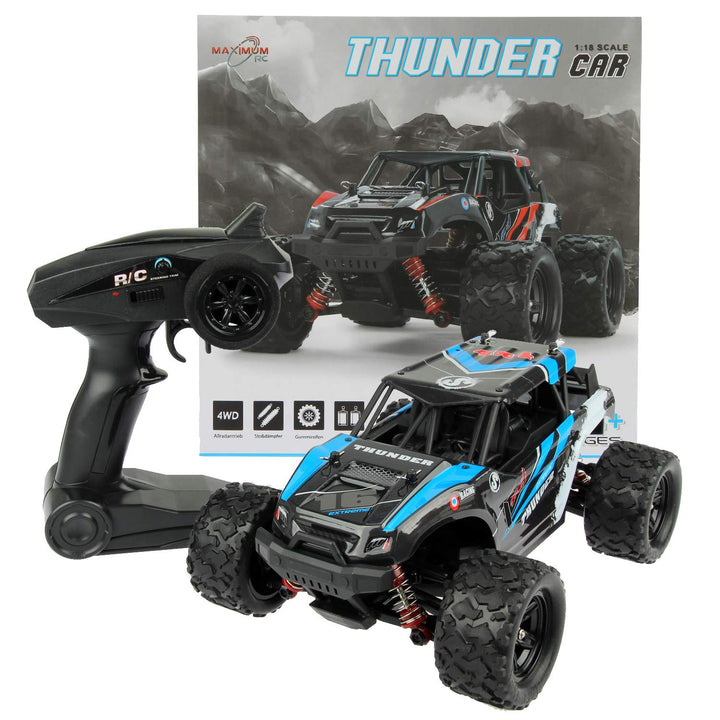 Maximum RC Monster Truck - 4WD Thunder Car 36km/h ferngesteuertes Auto - Ersatzteile (1x Monster Tru