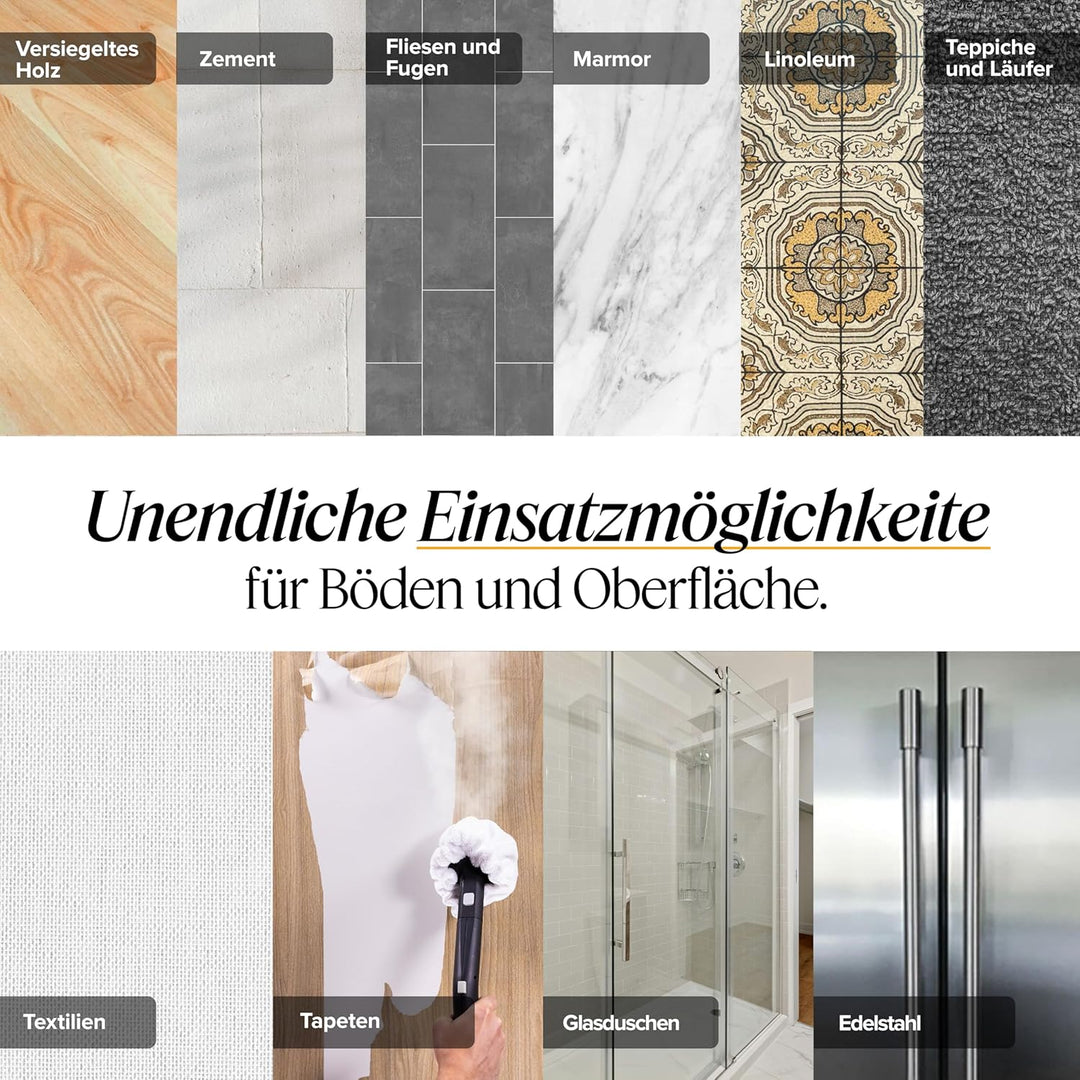 Dupray Neat Dampfreiniger – leistungsstarker Multifunktions-Dampfreiniger für Haus, Böden, Fliesen,