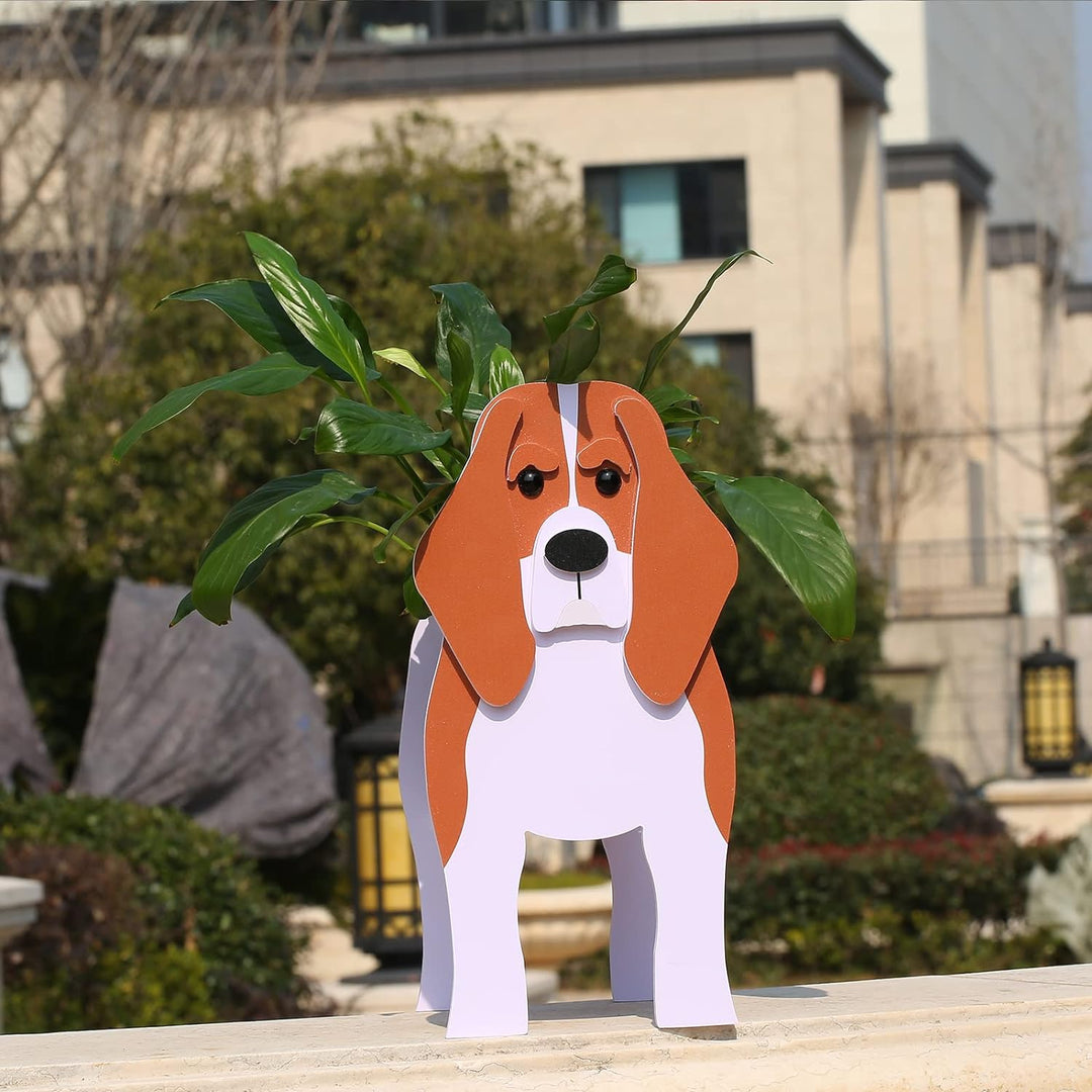 Gochoi Kleiner Beagle Hund Blumentopf Geschenke Pflanzkübel PVC Rechteckig Blumentöpfe Tier für Den
