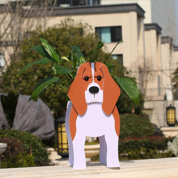 Gochoi Kleiner Beagle Hund Blumentopf Geschenke Pflanzkübel PVC Rechteckig Blumentöpfe Tier für Den