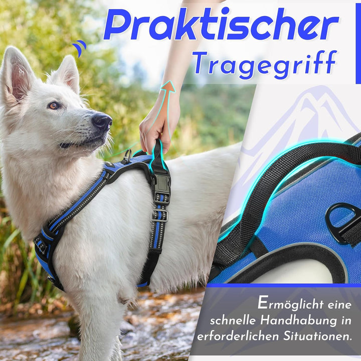 Eagloo Hundegeschirr mittelgrosse Hunde, Anti Zug Hundegeschirr mit Reflexstreifen und Kontrolle, Ve