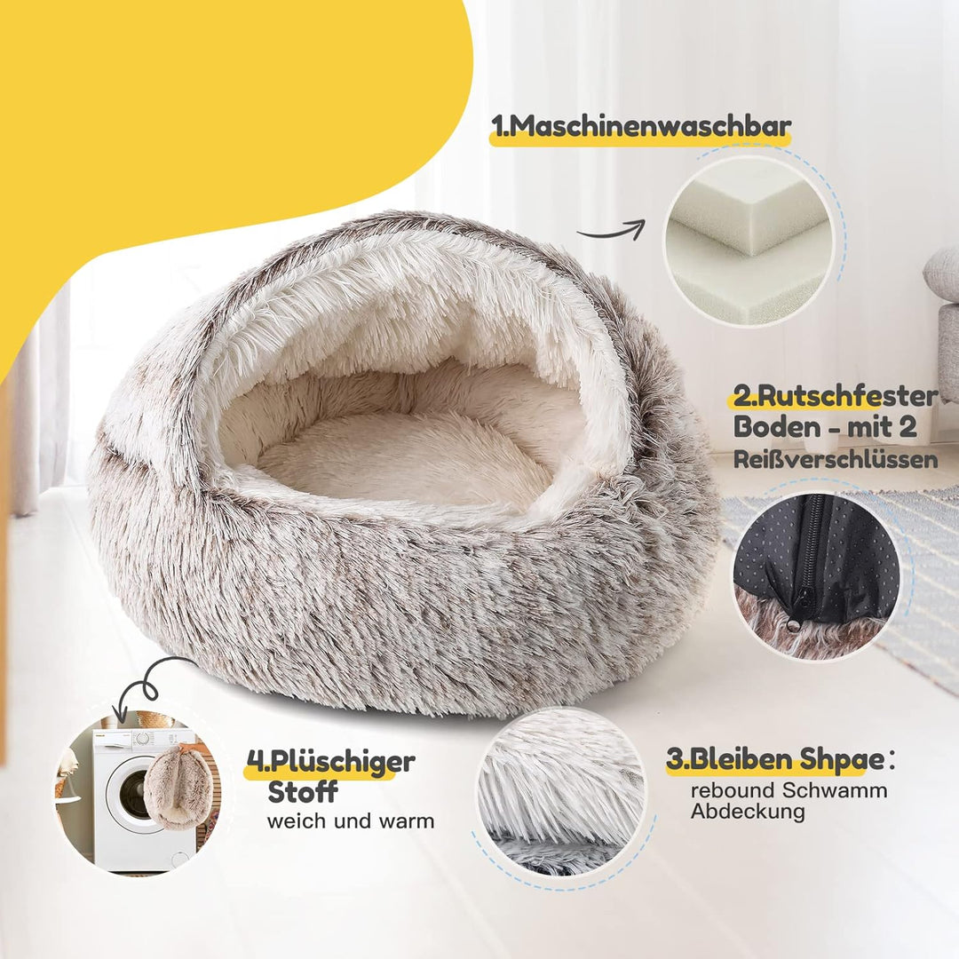 CATISM Katzenbett Flauschig Katzendecke, 50cm Gemütlich Katzenbett für grosse Katzenkätzchen Washbar