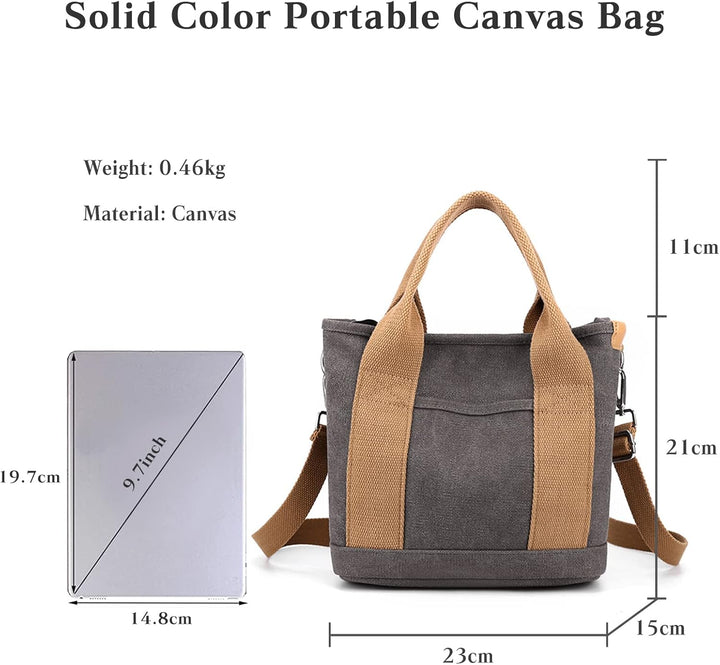 CORIOS Damen Umhängetasche Canvas Handtasche Schultertasche Kleine Kapazität Henkeltaschen Casual Tr