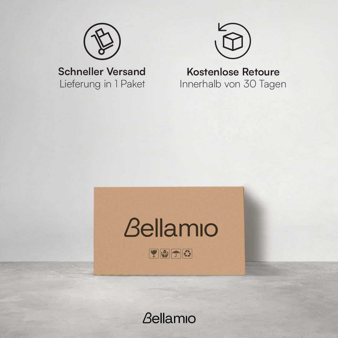 Bellamio Tolt Wäschekorb, Beige, schmaler Wäschesammler 65 L mit Deckel | Wäschesammelbox aus Oxford