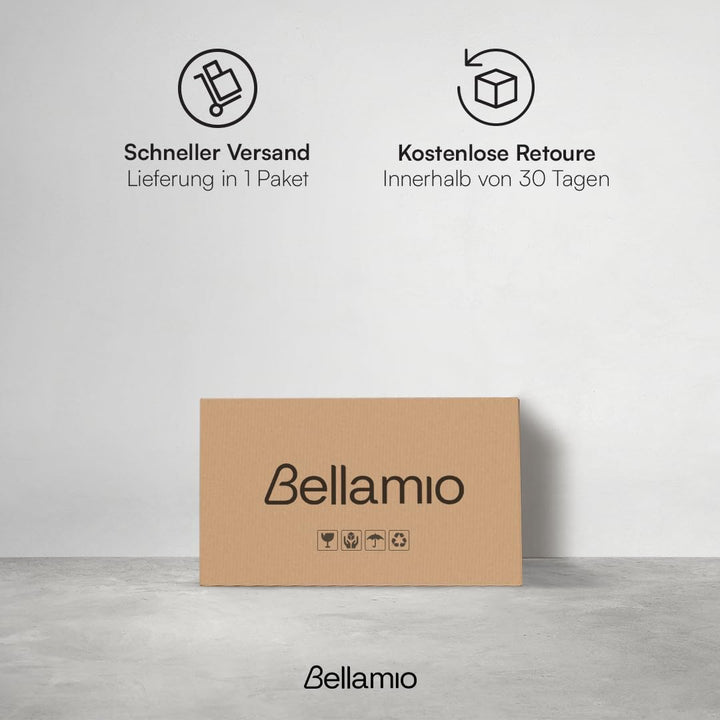 Bellamio Tolt Wäschekorb, Beige, schmaler Wäschesammler 65 L mit Deckel | Wäschesammelbox aus Oxford