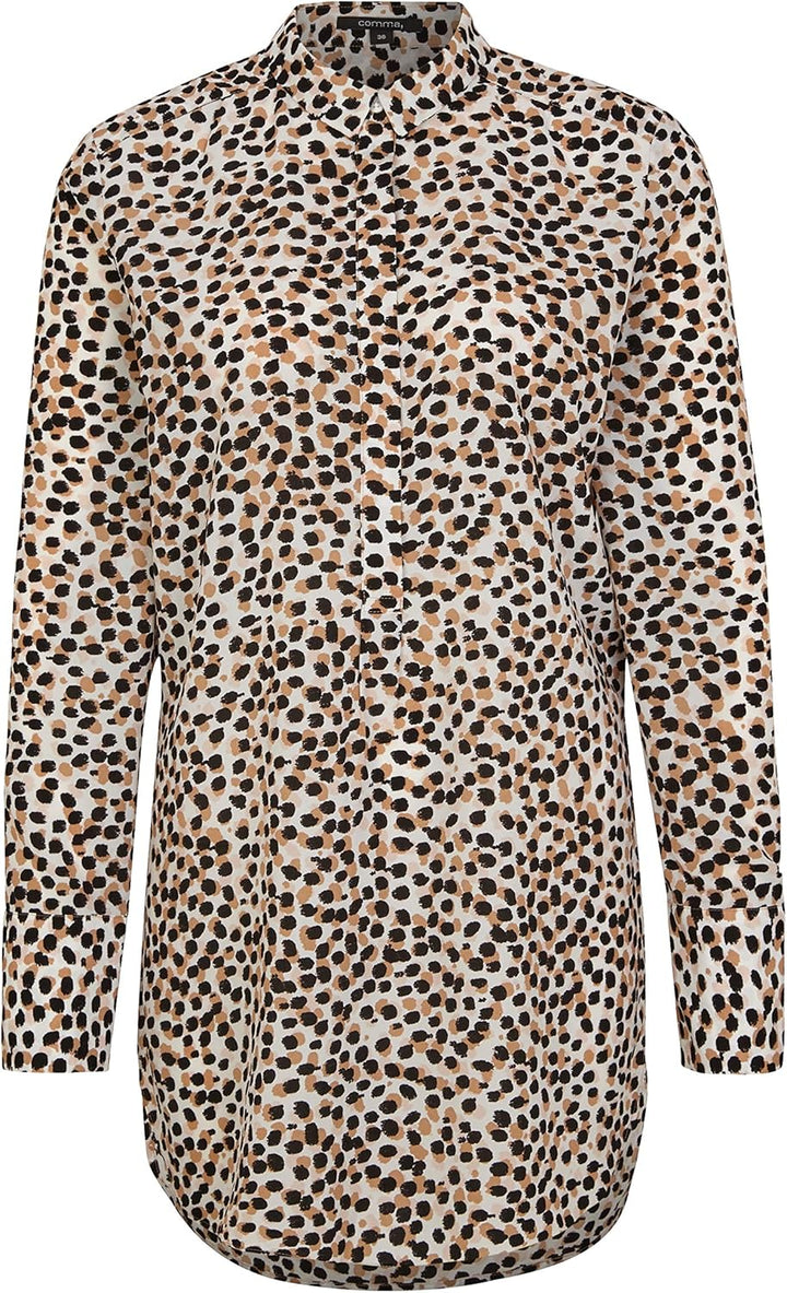 comma Damen Bluse 36 Mehrfarbig (Leo Dots Print 01b6), 36 Mehrfarbig (Leo Dots Print 01b6)