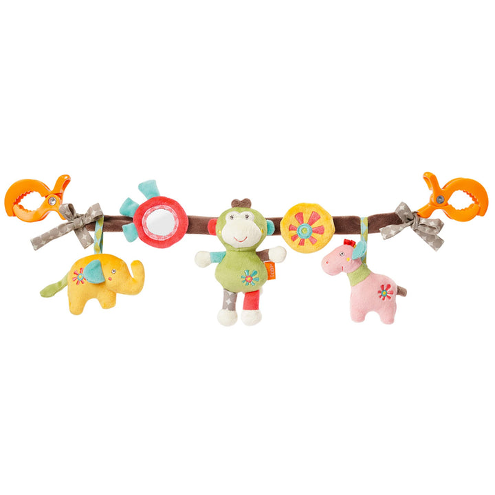 Fehn Kinderwagenkette Spielzeug Safari – Baby Mobile Kette mit niedlichen Figuren zum Aufhängen an K
