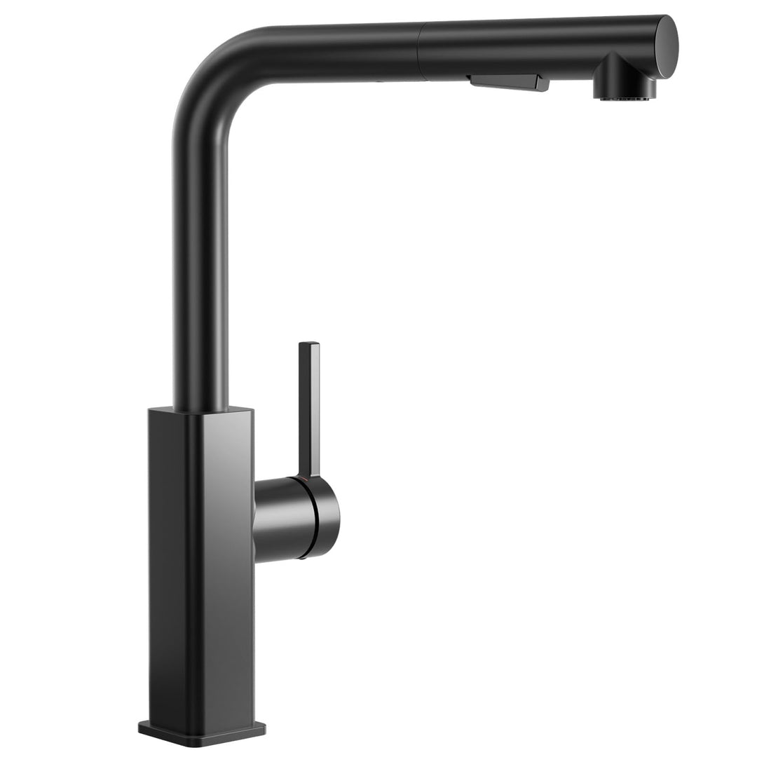CECIPA Wasserhahn Küche Schwarz Ausziehbar, Küchenarmatur mit Brause Ausziehbar, Mischbatterie küche
