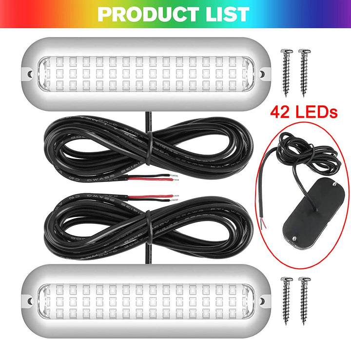 Greluma 2 Stk 42 LEDs Boots Unterwasser LED Leuchten, Marine Pontons Unterwasser Boots Heckleuchte,