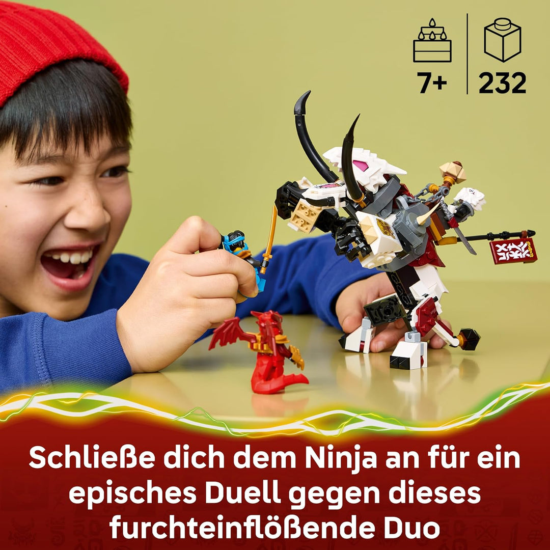 LEGO NINJAGO Zilvar auf seinem Drachentier Grimtak - Ninja Spielzeug mit Actionfigur, 3 Minifiguren