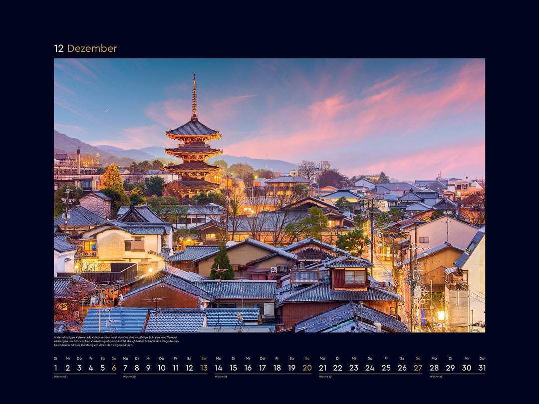 Japan - KUNTH Wandkalender 2026: Hochwertiger, bildstarker Kalender mit Spiralbindung im Grossformat