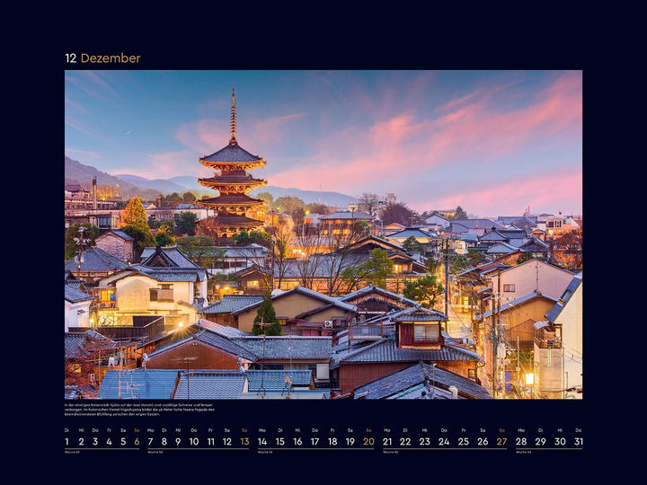 Japan - KUNTH Wandkalender 2026: Hochwertiger, bildstarker Kalender mit Spiralbindung im Grossformat