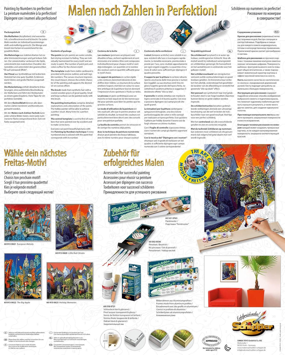 Schipper 609130820 Malen nach Zahlen - Little Red Citroen by Miguel Freitas - Bilder malen für Erwac