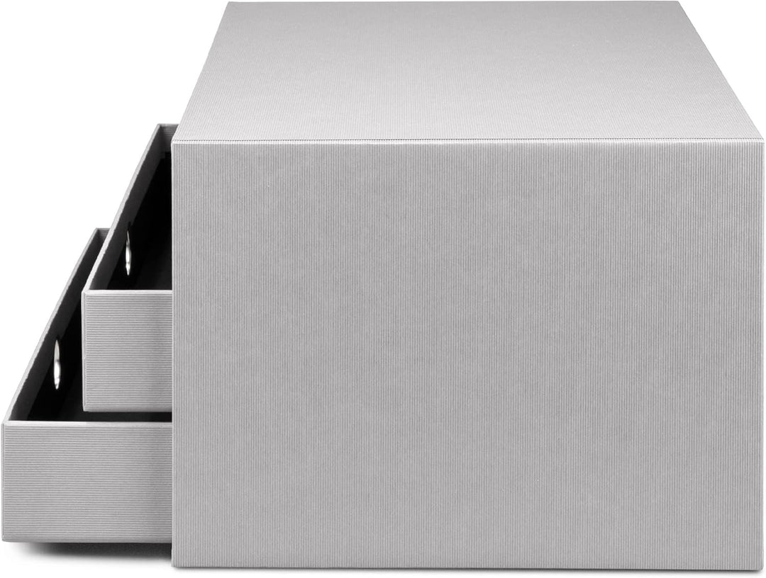 Rössler 1524452173 - S.O.H.O. 3er Schubladenbox für DIN A4, mit Griffloch, Stone, 343 x 250 x 185 mm