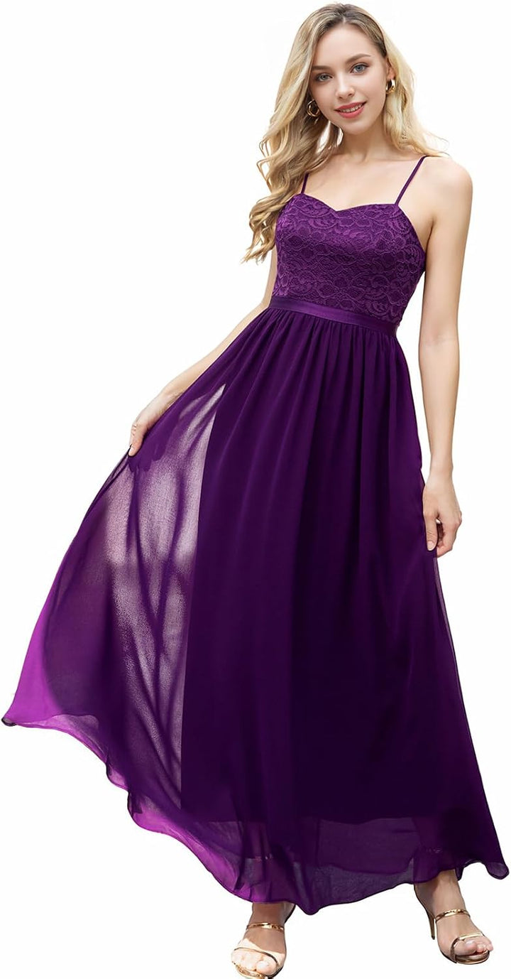 DRESSTELLS Abendkleider Elegant für Hochzeit Festlich Ballkleid Damen Lang Brautkleid Standesamt Bra