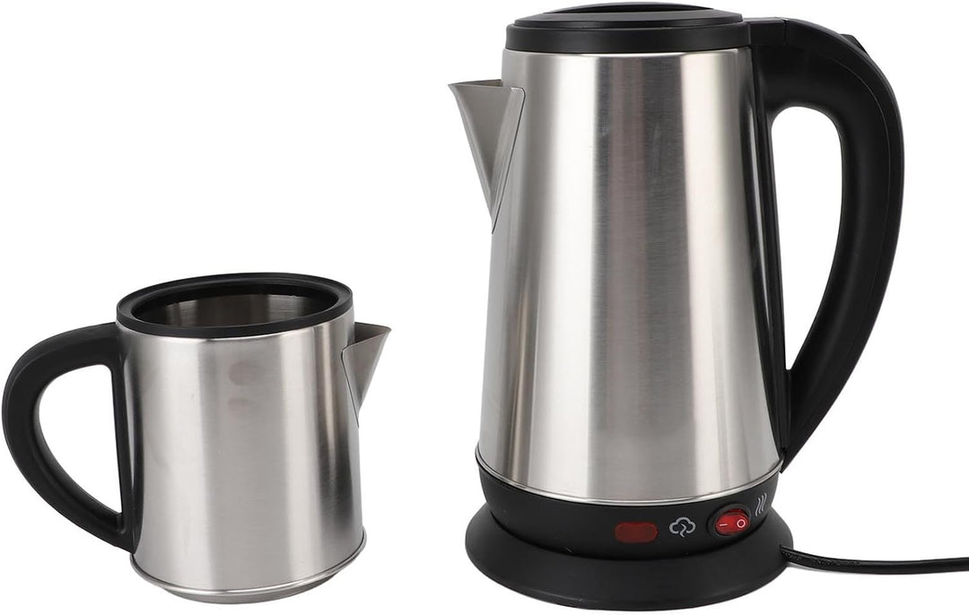 KIMISS Elektrischer Türkischer Wasserkocher -Set - 1L &amp; 2L Edelstahl Doppelkessel Teekanne mit Infus