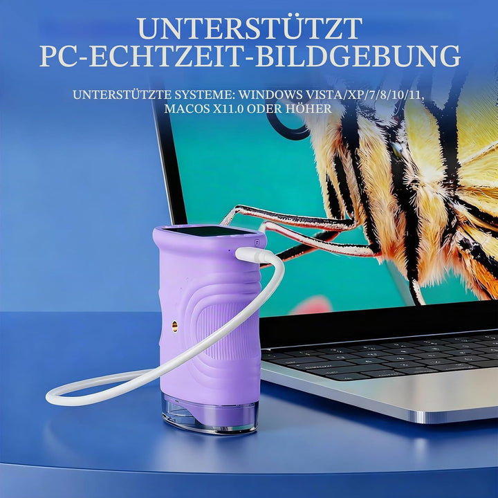 Mikroskop für Kinder, 1000x Digital Mikroskop, Taschenmikroskop Experimente für Kinder ab 6, Kinderm