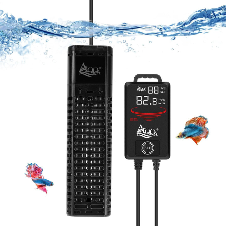 AQQA Aquarium Heizung, 300W/500W/800W/1000W/1200W Tauchheizung für Aquarien mit LED-Digitalanzeige &