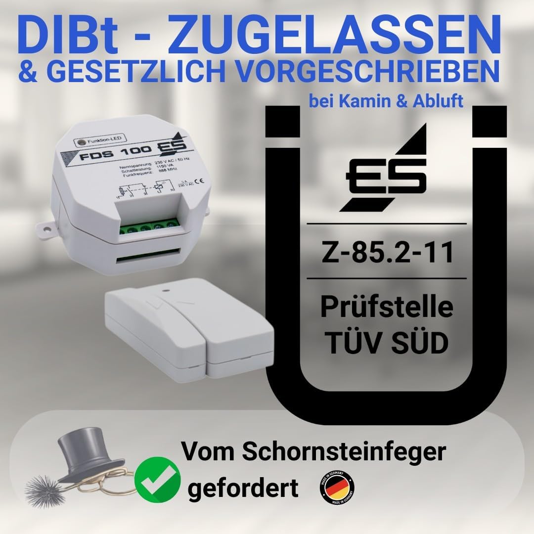 Schabus FDS 100 Funk-Dunstabzugssteuerung, 700 W, 230 V, weiss, mit Dibt-Ü-Zulassung und TÜV