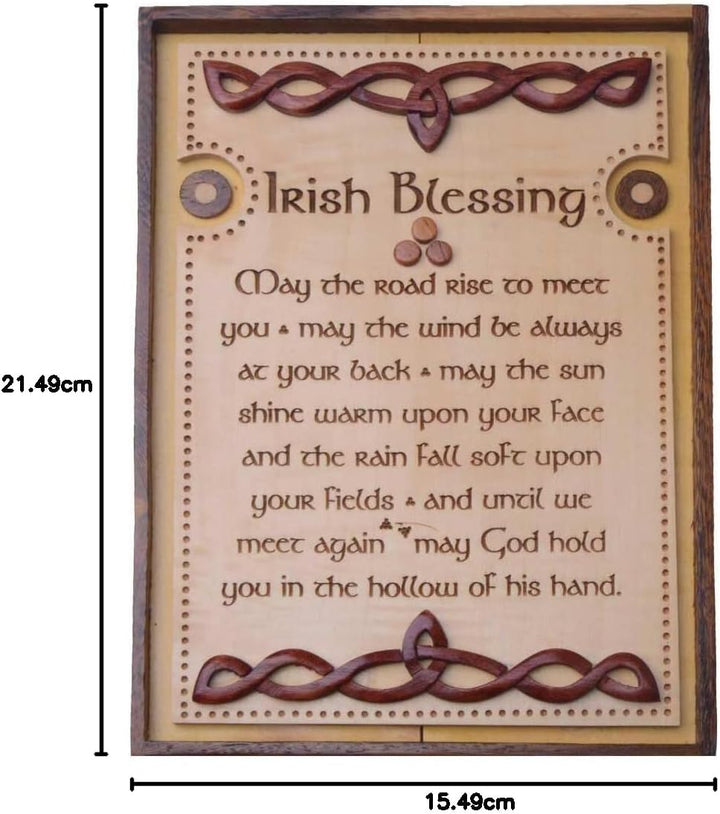 Wooden Wall Plaque With Old Irish Blessing Design