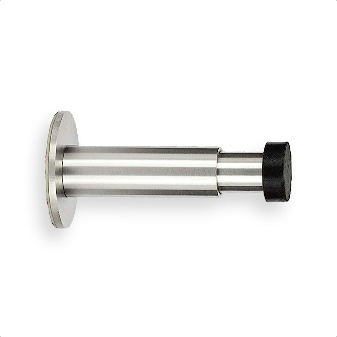 EVI HERRAJES Verstellbarer Türstopper aus Messing, Dual-Installation (Schwarzer Gummi), Schwarzer Gu