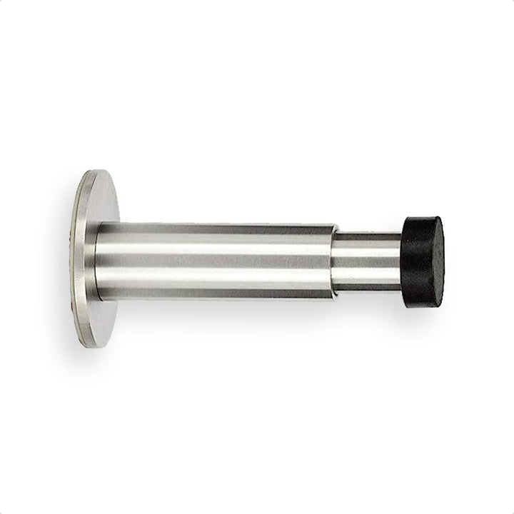 EVI HERRAJES Verstellbarer Türstopper aus Messing, Dual-Installation (Schwarzer Gummi), Schwarzer Gu