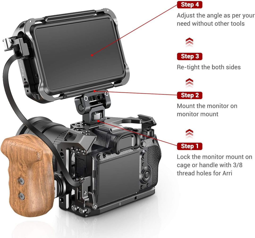 SMALLRIG Kamera Monitor Mount um 146 Grad Neigen mit Locating Pins für Arri Standard - 2174