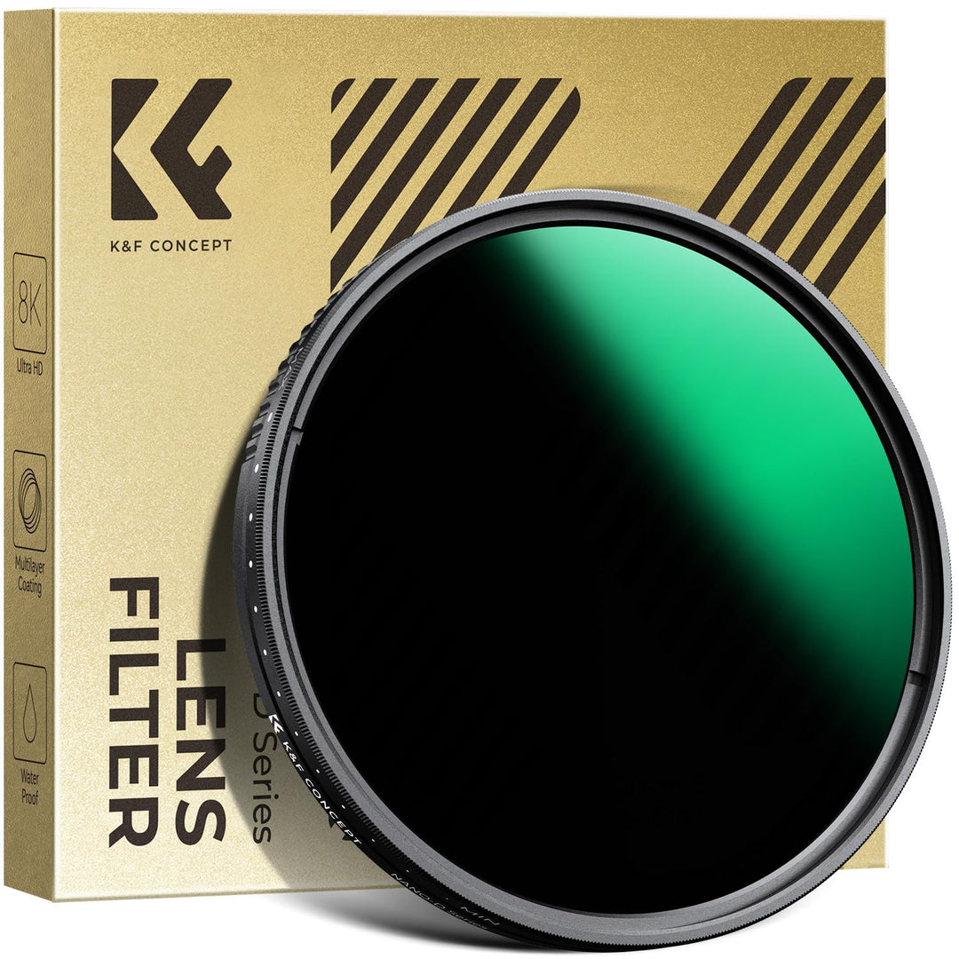 K&F CONCEPT Variabler ND Filter 82mm ND3-ND1000 Graufilter (1.5-10 Blendenstufen) （Nano-Dazzle）, 82m