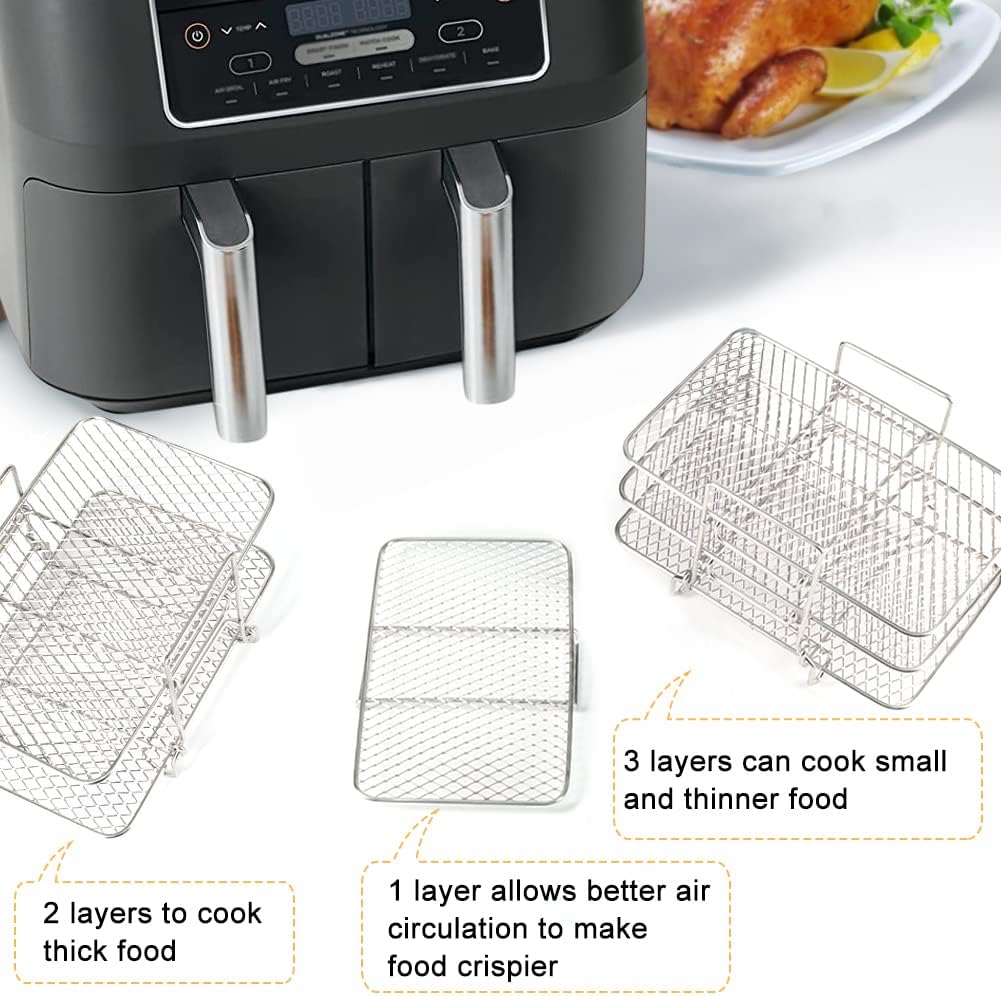 BYKITCHEN Airfryer zubehör für Ninja Heissluftfritteuse Foodi Dual Zone [AF300EU][AF400EU], Air Frye
