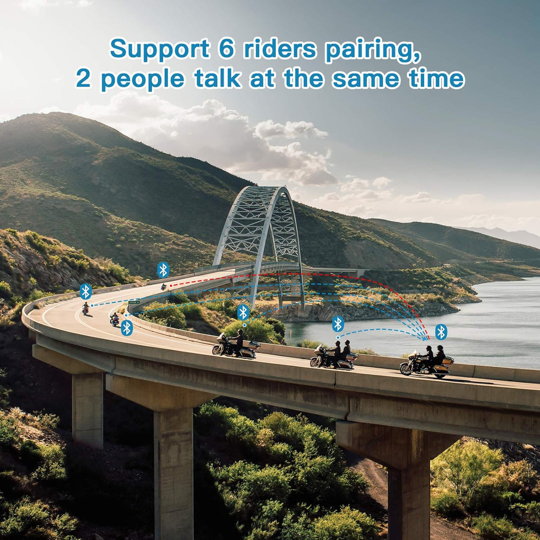 EJEAS V6 Pro Motorradhelm Bluetooth Intercom Headset 1200M 2 Personen Vollduplex Wireless Motorrad I