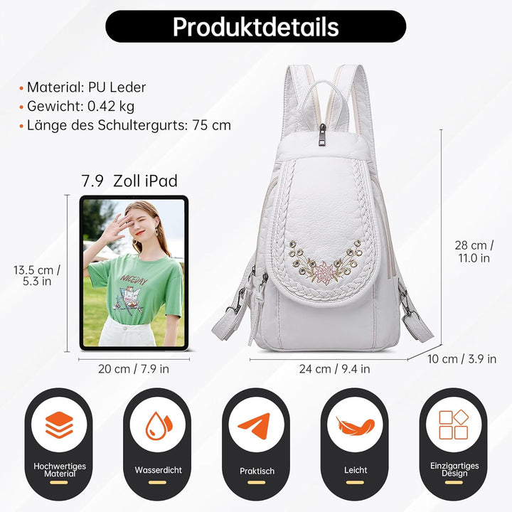 DIRRONA Rucksack Damen Beiläufig Kleine Brusttasche für Damen Multifunktionale Reise Wasserdicht Sch