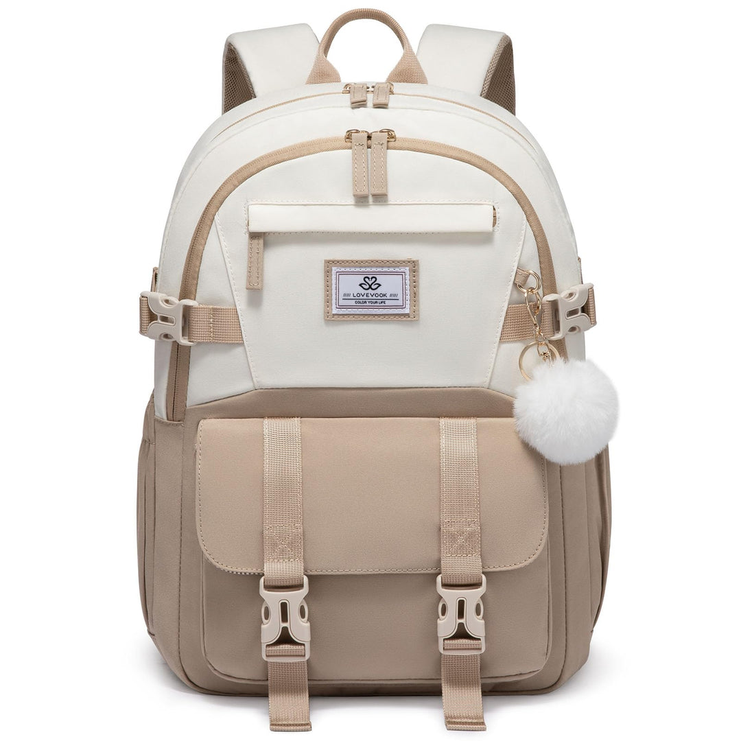 LOVEVOOK Schulrucksack Teenager Mädchen 10-18 Jahre, Rucksack Damen mit Grossem Flaschenfach, Multi-