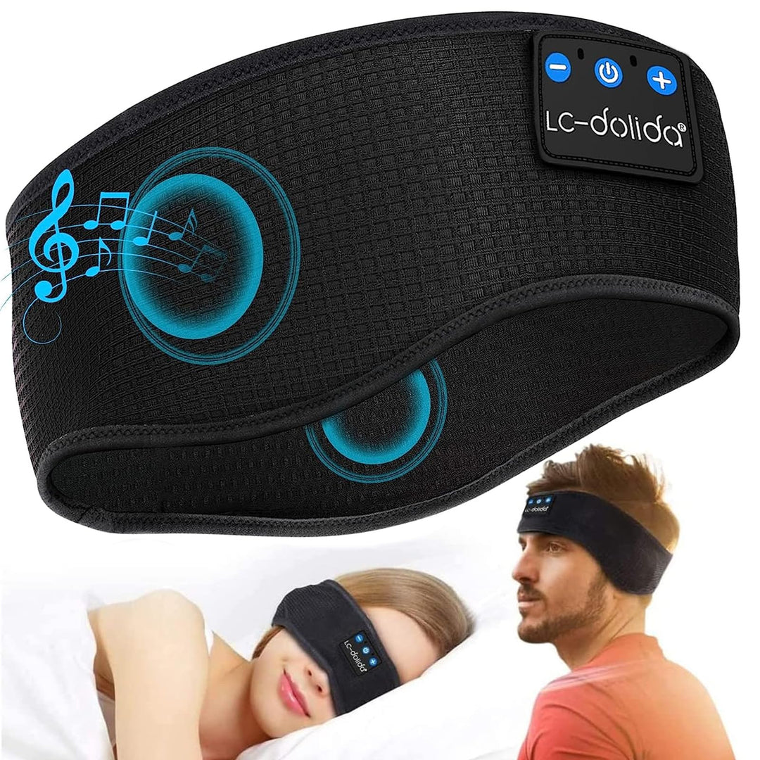 LC-dolida Schlafkopfhörer Bluetooth 5.4, Schlaf Stirnband Kopfhörer Headband Schlafmaske, Sportskopf