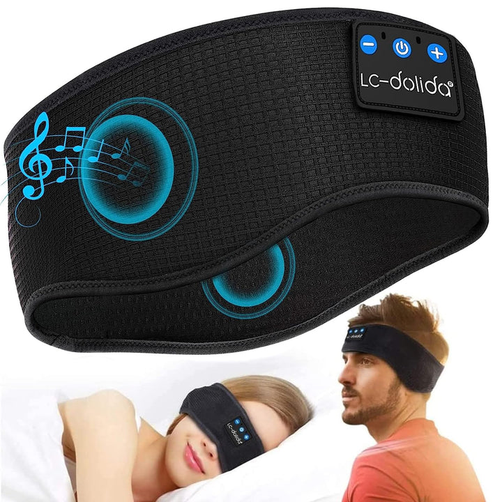 LC-dolida Schlafkopfhörer Bluetooth 5.4, Schlaf Stirnband Kopfhörer Headband Schlafmaske, Sportskopf
