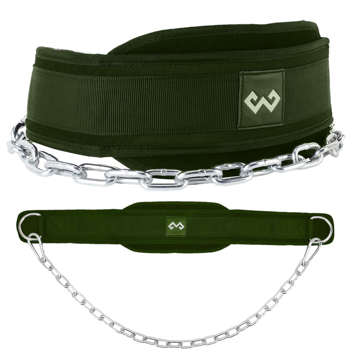 Dip-Gürtel mit Kette für Gewichtheben, Klimmzuggürtel, Fitnessstudio, Gewichthebergürtel für Powerli