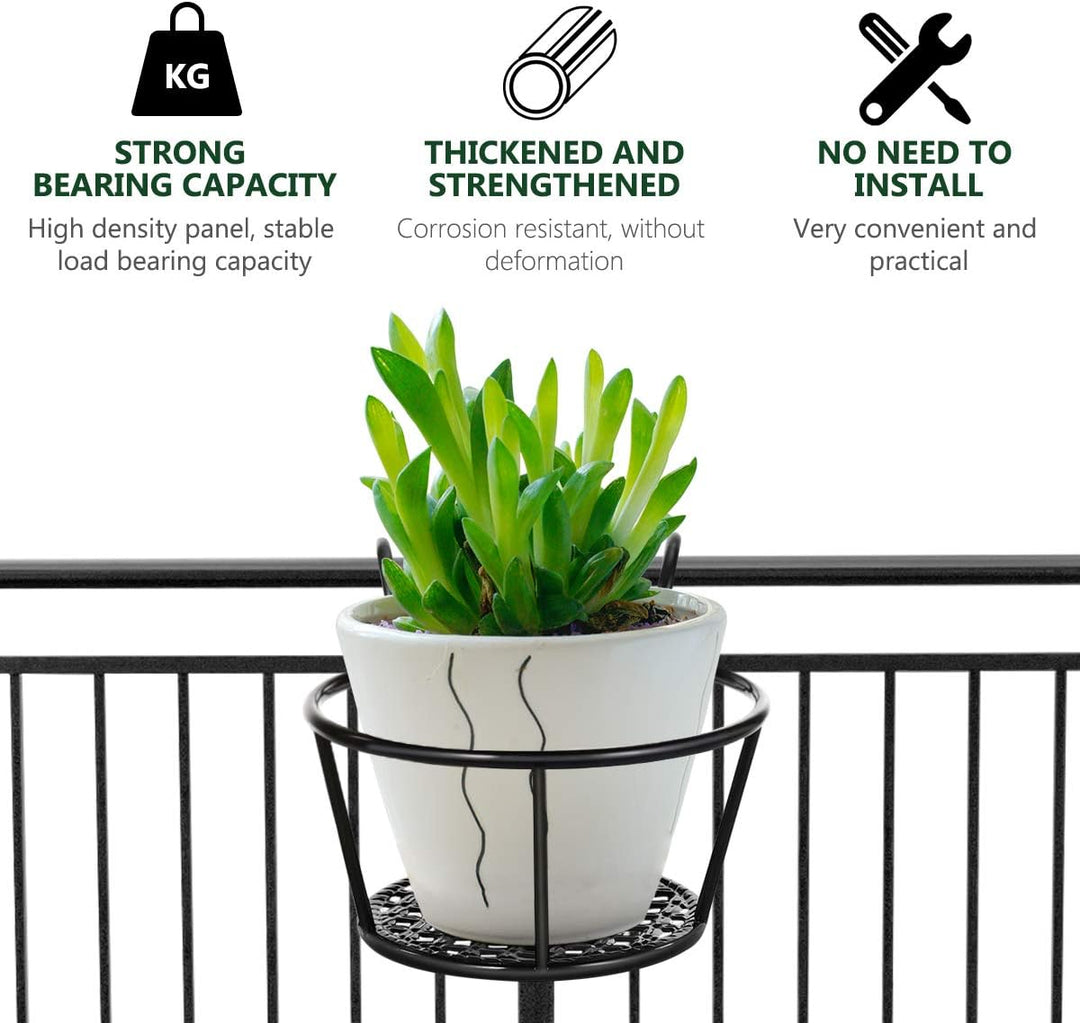 HEMOTON Eisen Kunst Hängende Körbe Blumentopfhalter Kleiderbügel 3Er Pack - Ideal für Terrassenbalko