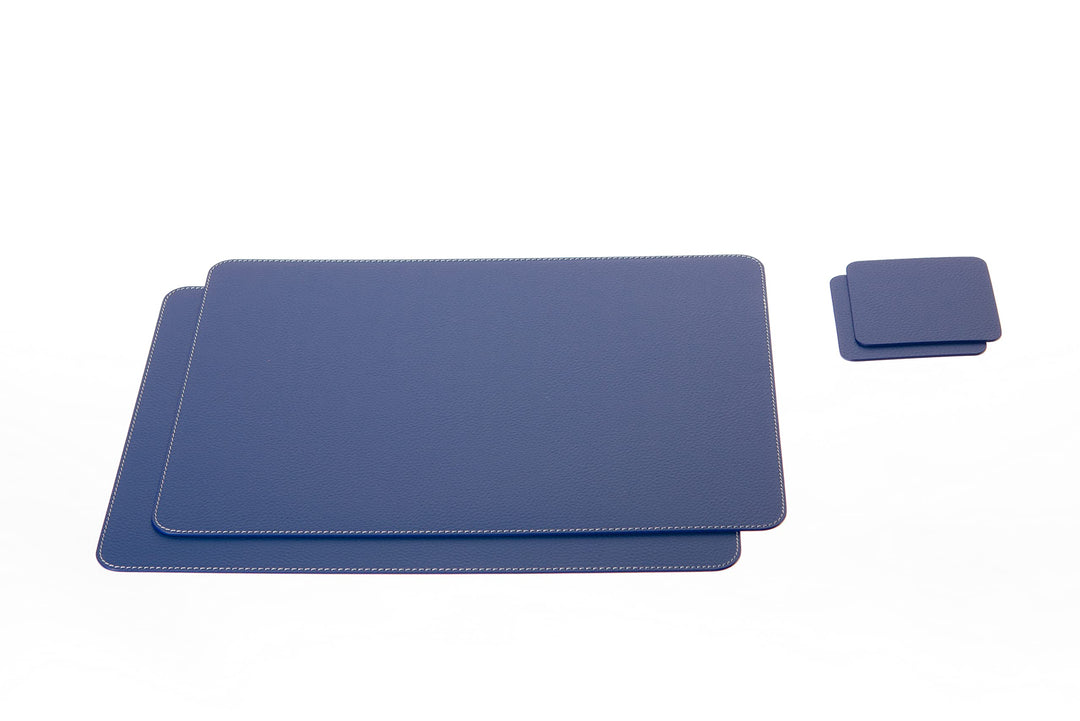 Nikalaz Platzsets und Untersetzer (2er Set) aus recyceltem Leder, Tisch-Sets, 2 Stück platzsets und