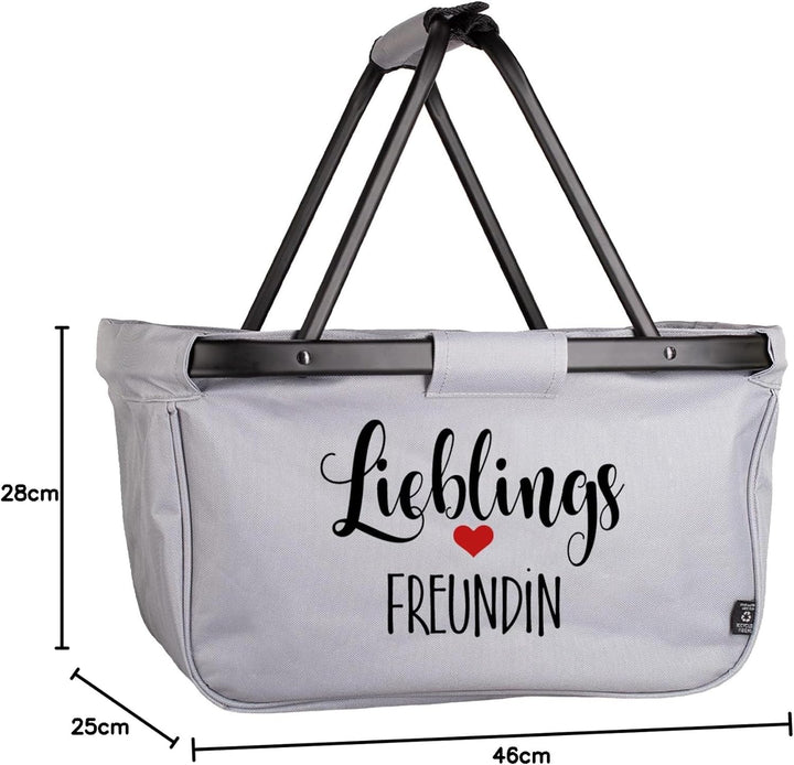 Herz & Heim® Einkaufskorb personalisiert/faltbar/modernes Design/Geschenk-Idee für Jedermann (Liebli