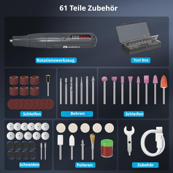 HARDELL Multifunktionswerkzeug Akku, 3C8V Grau, Grau