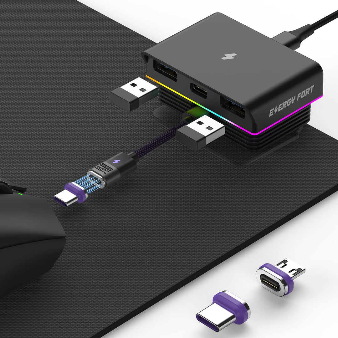 Magnetische Ladestation für Logitech G Pro X Superlight 2 / Razer Viper V3 Pro, RGB Maus Ladegerät m