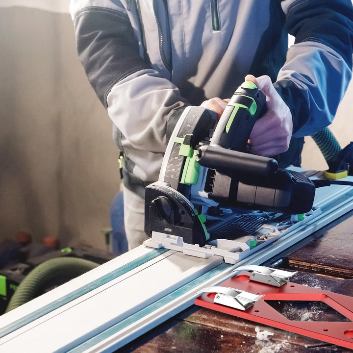 QWORK® 90° Winkelanschlag für Führungsschiene, CNC-gefräster Aluminiumlegierung Anschlag, Kompatibel