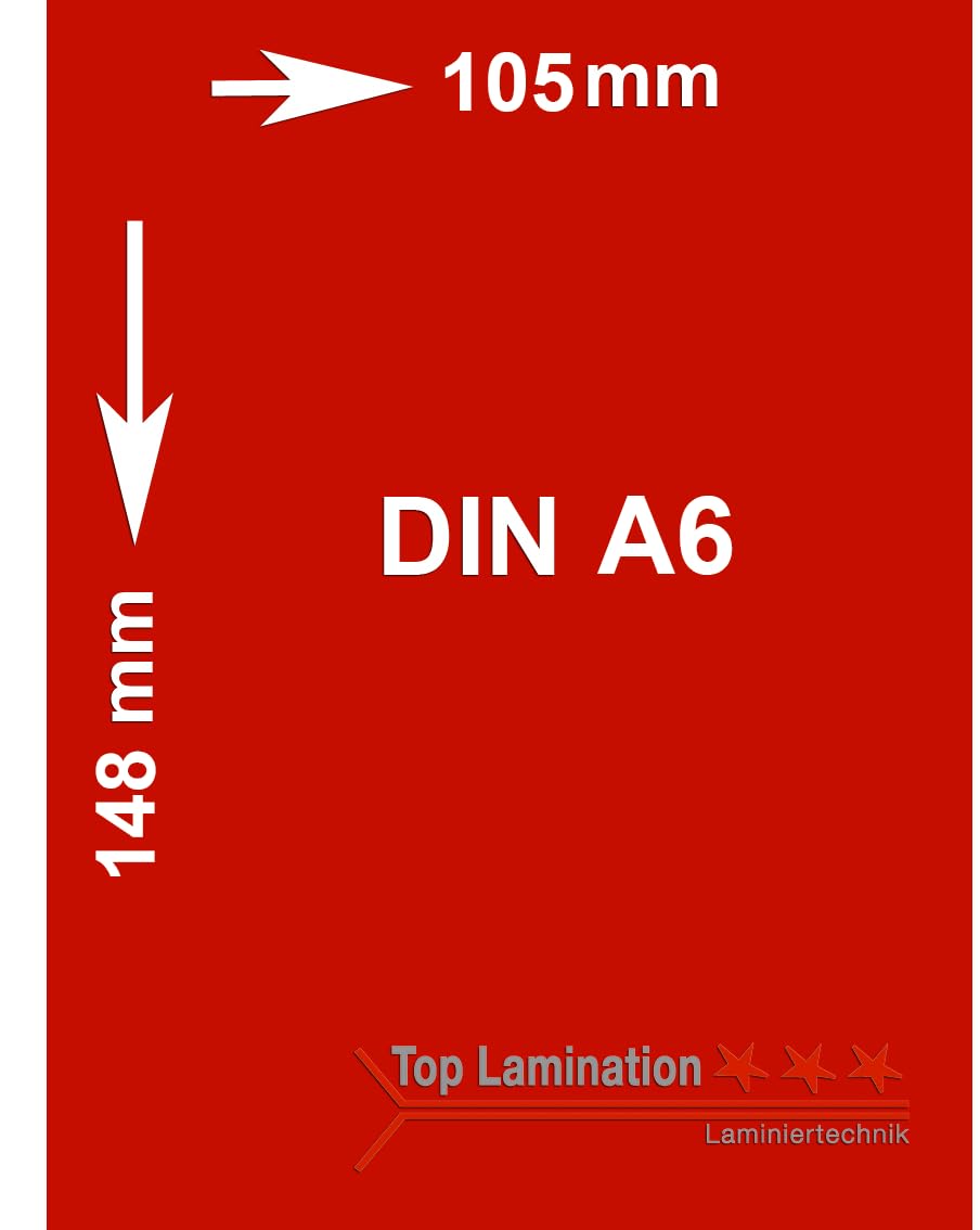 Top Lamination 100 Blatt rot 170 g/m² A6 (105x148mm) Tonpapier bedruckbar Premium Farbpapier, 100 Bl