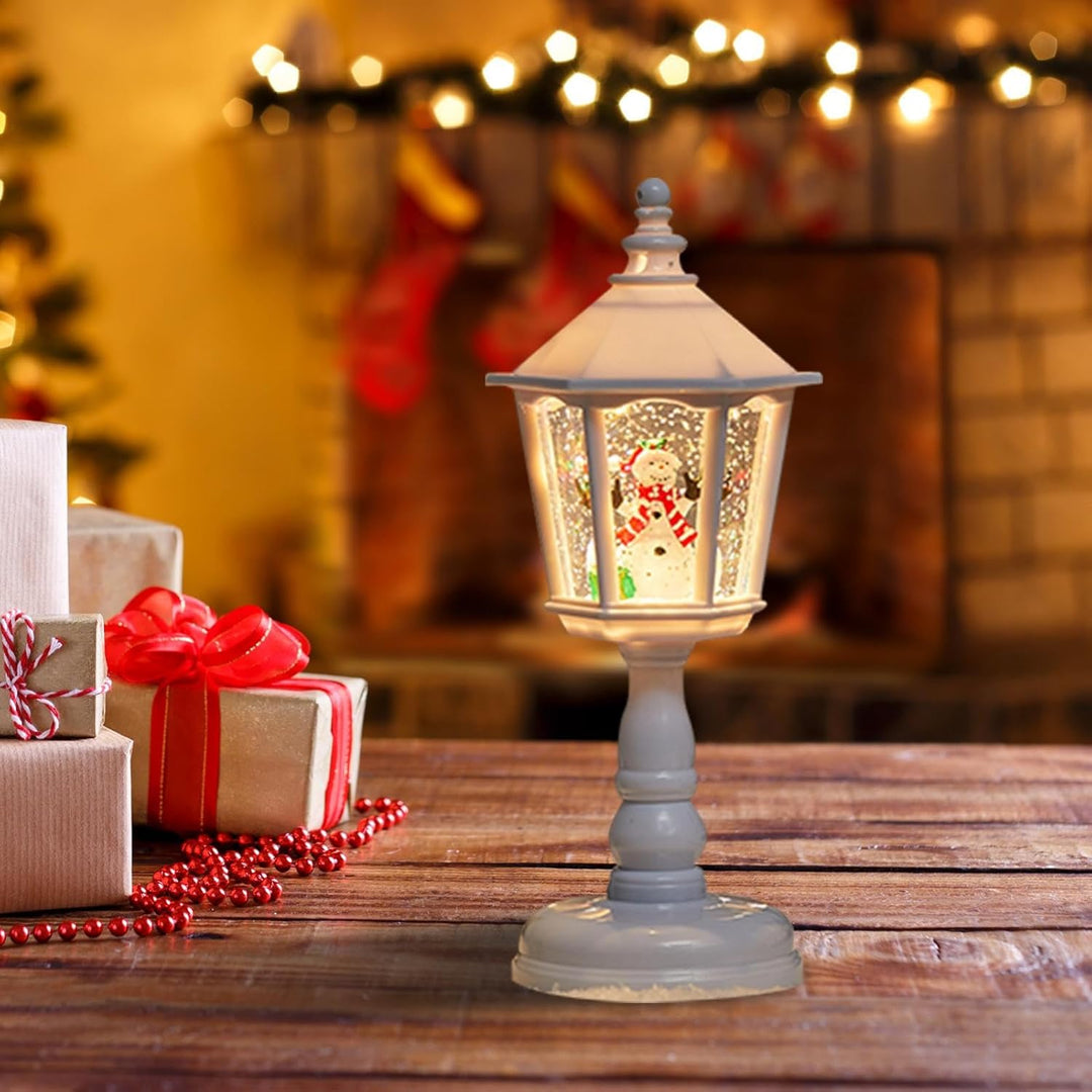 Weihnachtslaterne Schneekugel | Deko Schneekugel Licht | Glitzer Weihnachtslaterne Deko Für Tisch Wo