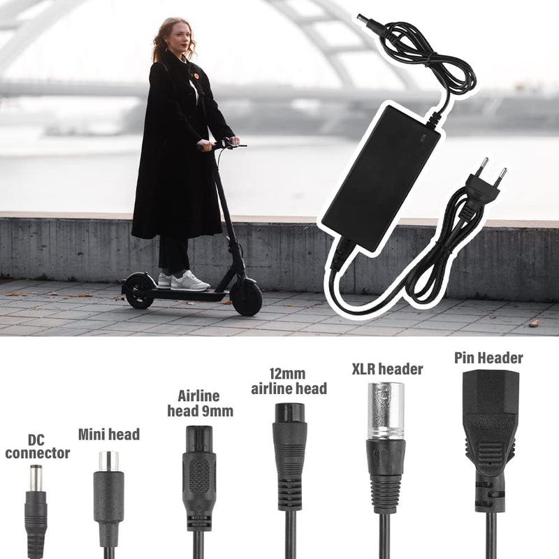 LUFEIS Ladegeräte für Scooter, Hoverboard Ladekabel, E Scooter Ladegerät, Universal-Ladegerät mit 6