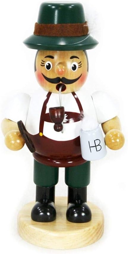 Wichtelstube-Kollektion Holz Räuchermann Räuchermännchen Räucherfigur Bayer mittel bauchig 8 x 7 x 1