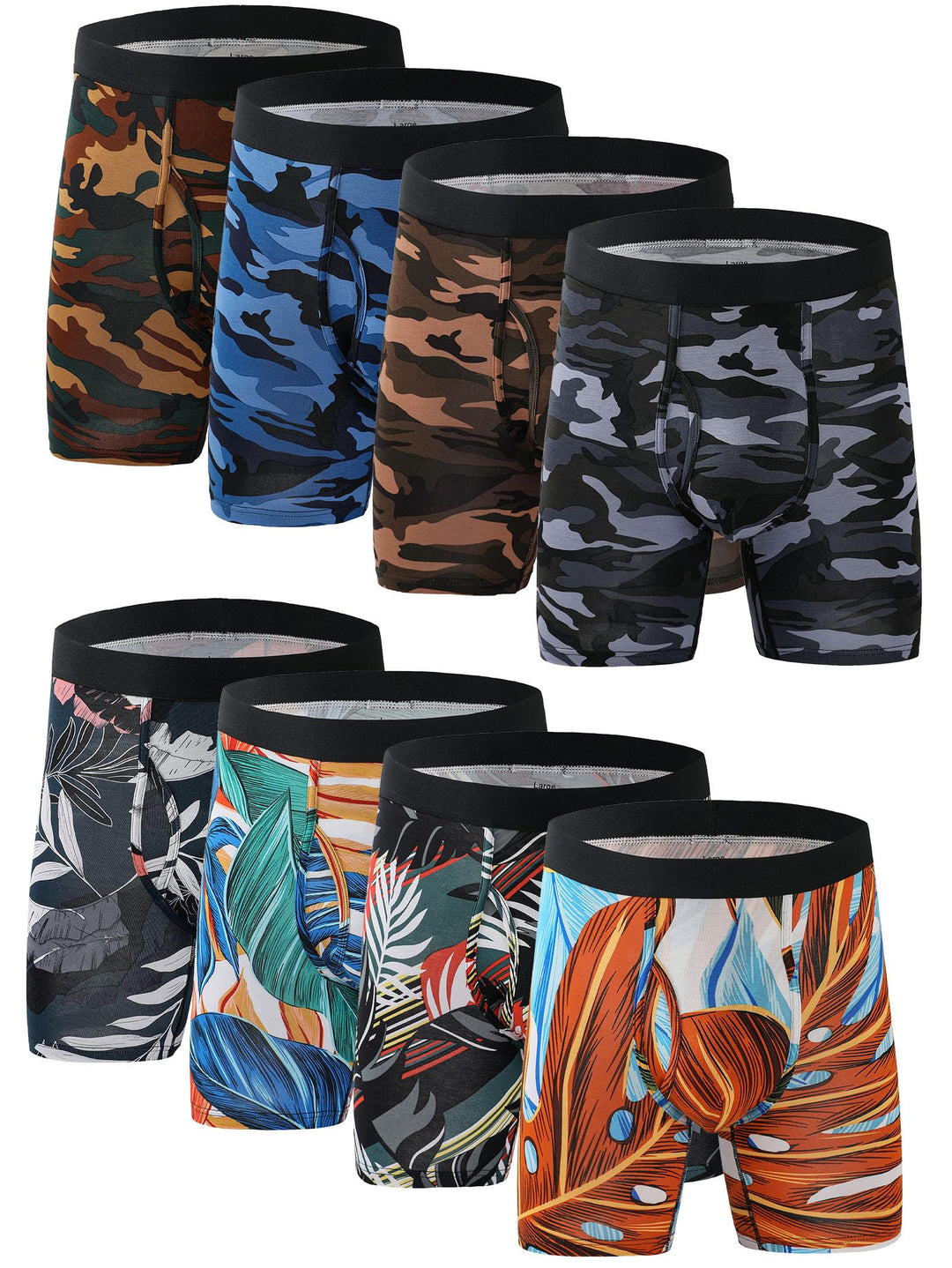 Xaanelr Boxershorts Herren Unterhosen Männer Bambus Viskose Unterwäsche Men Retroshorts 4er/8er Pack